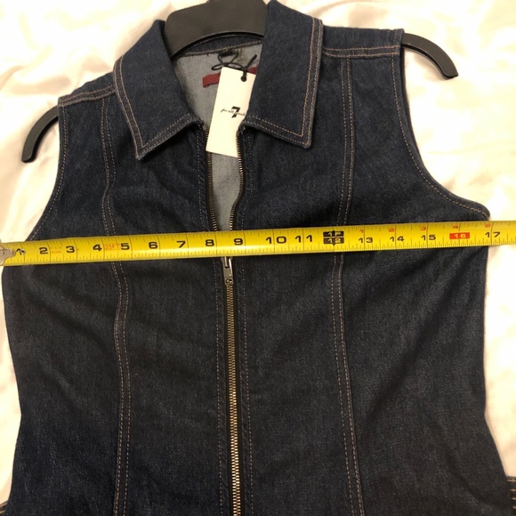 NEW 7 For All Mankind Sleeveless Dress Zip Denim - Picture 7 of 8